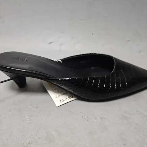 M&S VEGAN STANDARD FIT BLACK SMART SLIP ON SHOES - UK 6