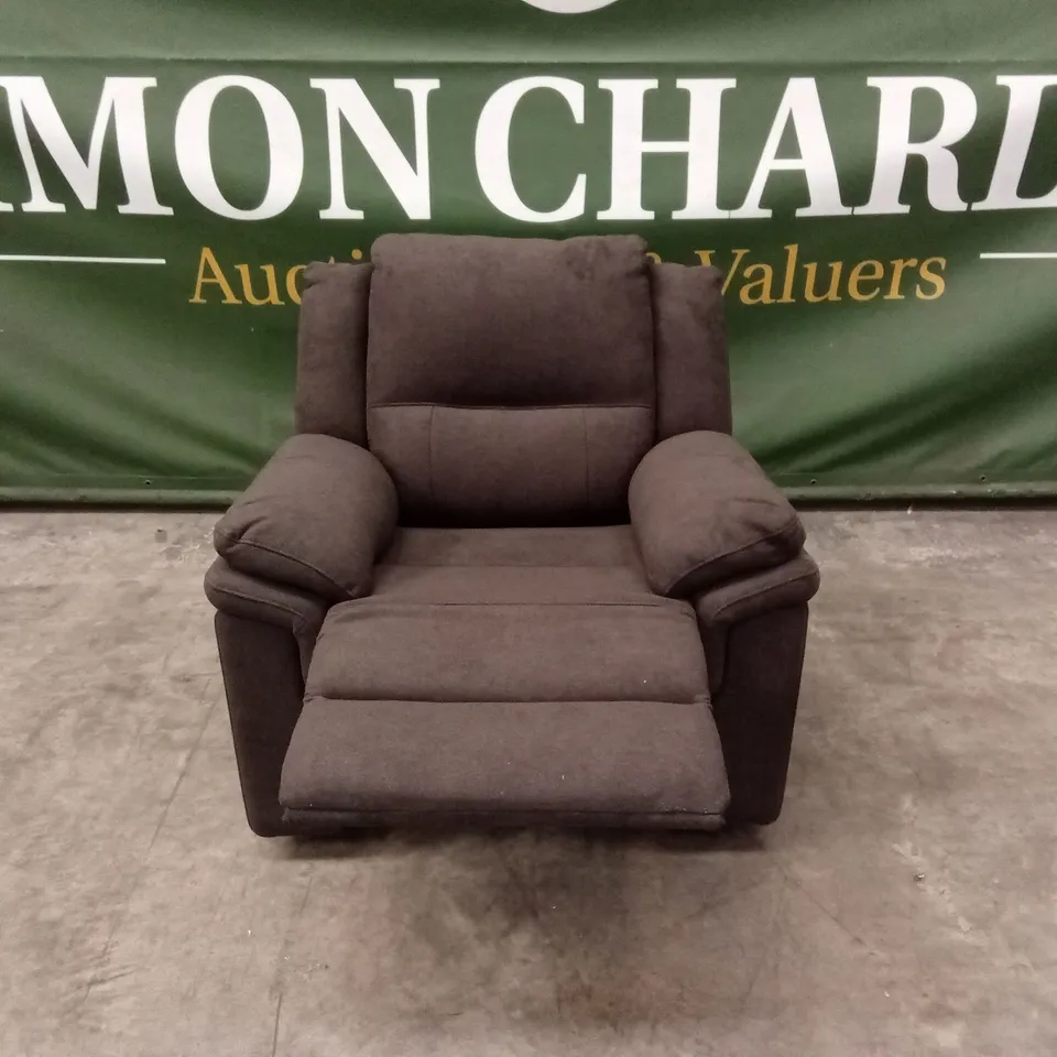 ALBION FABRIC HIGH BACK MANUAL RECLINER ARMCHAIR - CHARCOAL RRP £479
