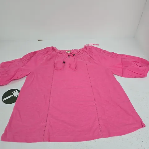 MUDFLOWER WOMEN'S PINK TOP WITH LACE TRIM, UK 16 (EU 44)
