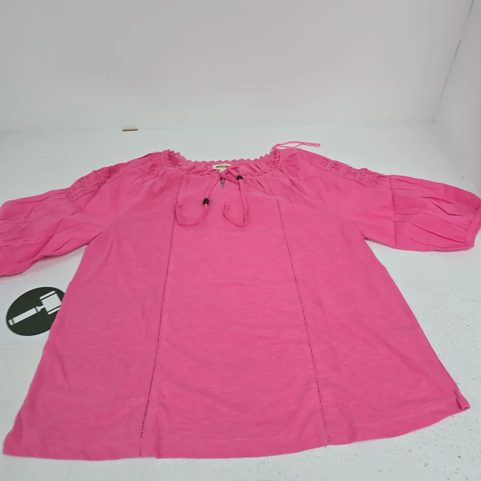 MUDFLOWER WOMEN'S PINK TOP WITH LACE TRIM, UK 16 (EU 44)