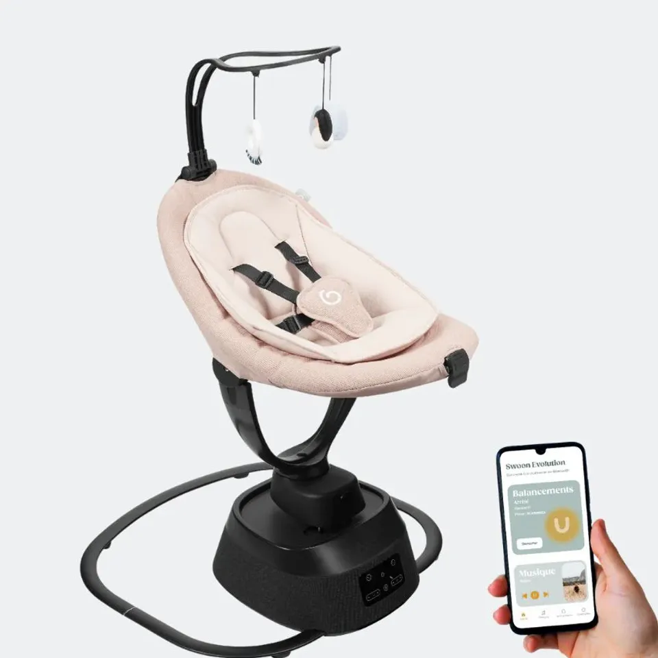 BABYMOOV SWOON EVOLUTION SMART APP CONNECTED BABY SWING/ROCKER - MOCCA