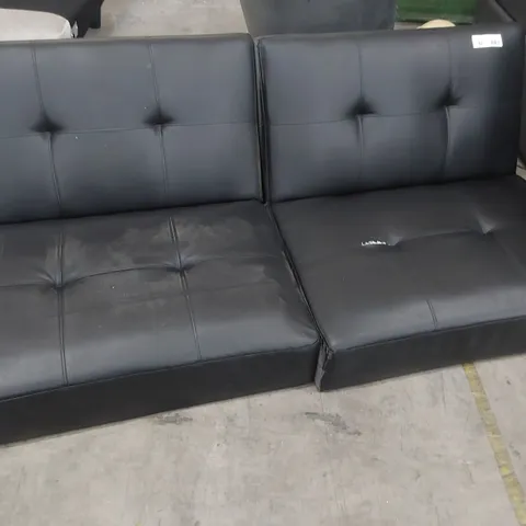 DESIGNER CLICK CLACK SOFABED BLACK FAUX LEATHER