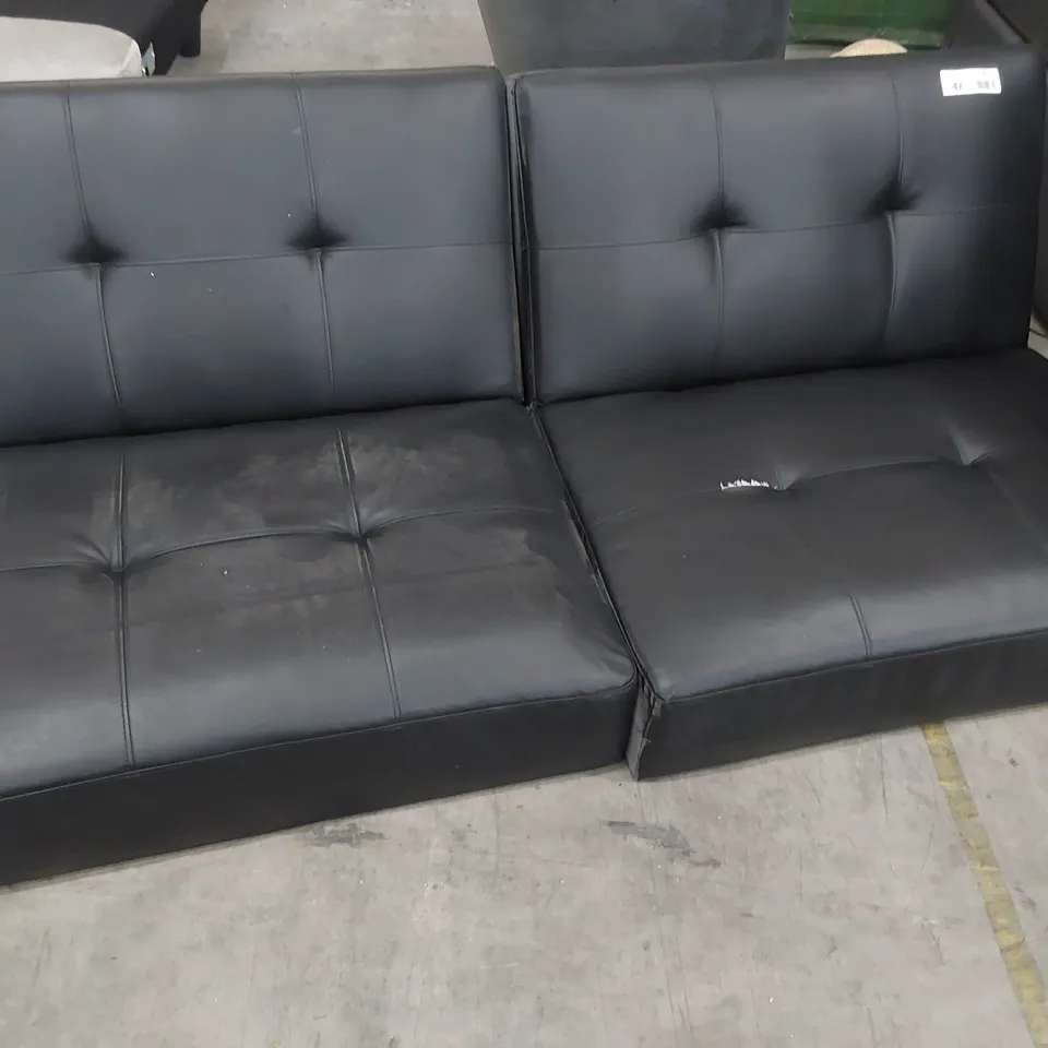 DESIGNER CLICK CLACK SOFABED BLACK FAUX LEATHER