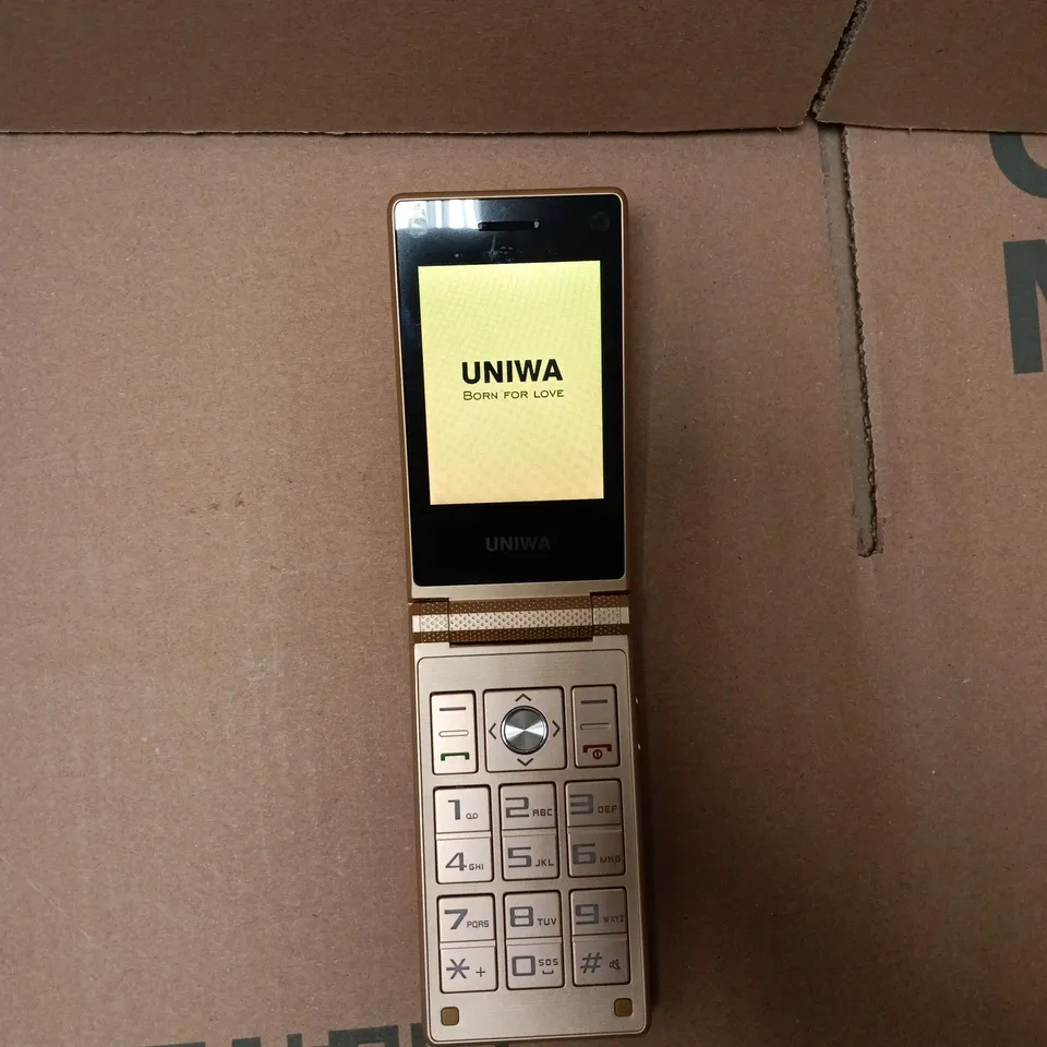 UNIWA X28 Flip Phone – Gold, with Box