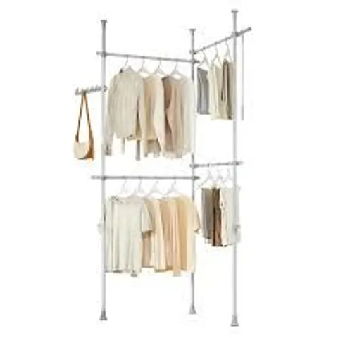 BOXED SOBUY KLS03-II-HG, TELESCOPIC CLOTHES RAIL - GREY