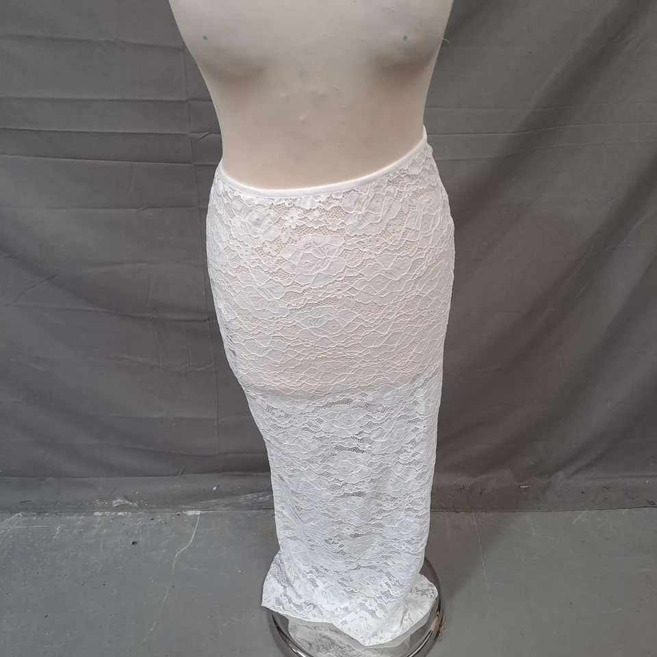 SLA THE LABEL MYLA MAXI SKIRT IN WHITE SIZE XXS