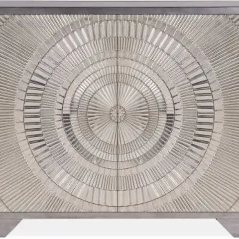BOXED DERBY SILVER EMBOSSED 110cm SMALL 2 DOOR SIDEBOARD (1 BOX)