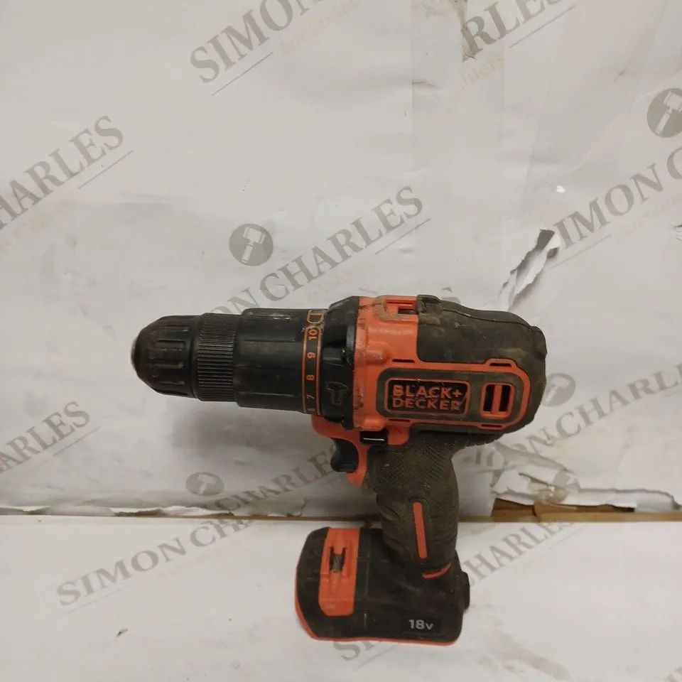 BLACK+DECKER 18 V CORDLESS 2-GEAR COMBI HAMMER DRILL POWER TOOL (BCD70051K)