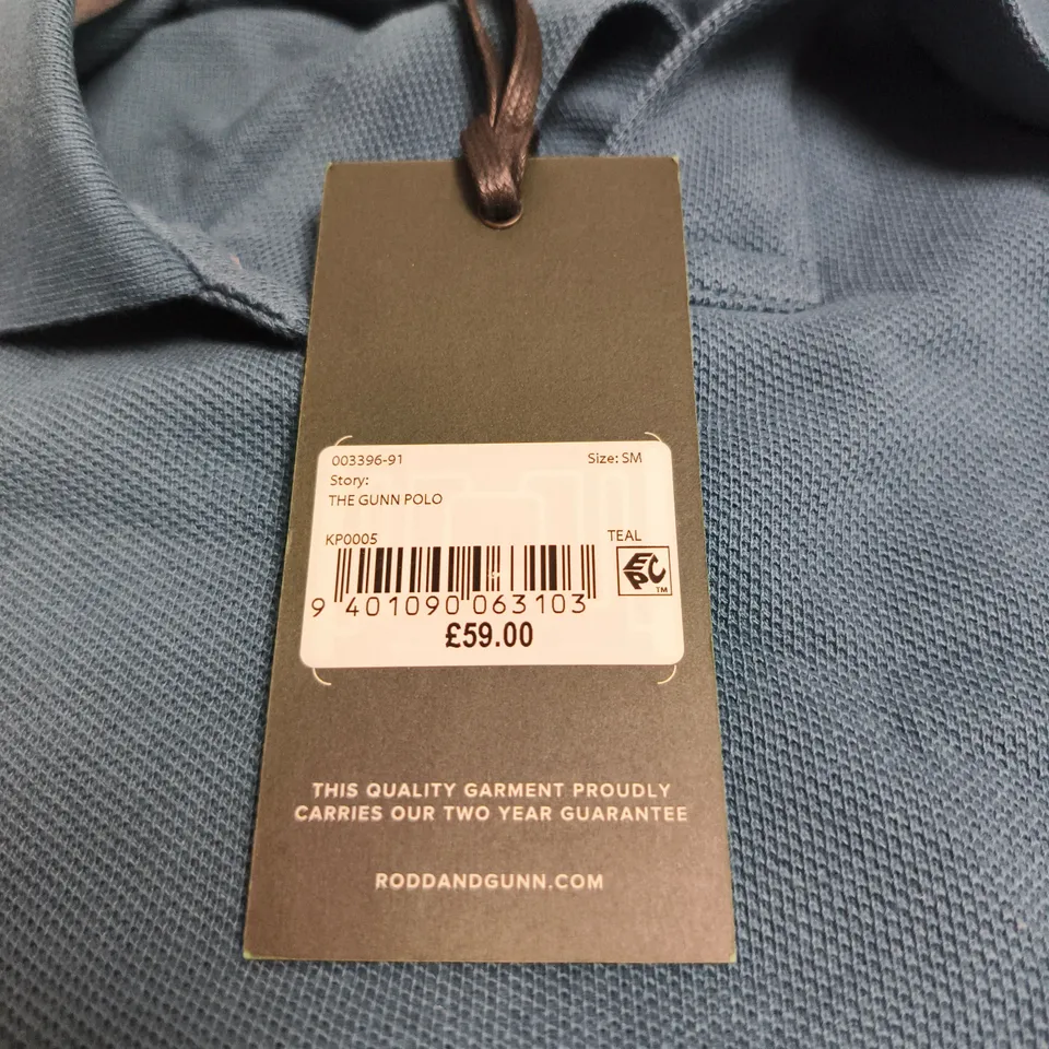 GUNN POLO SHIRT – TEAL/BLUE, SIZE SM