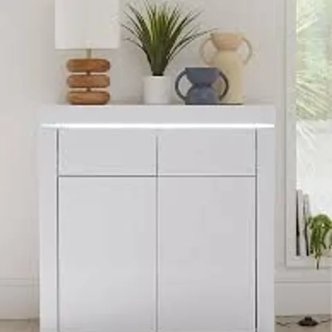 BOXED ATLANTIC COMPACT GLOSS SIDEBOARD - WHITE (1 BOX)