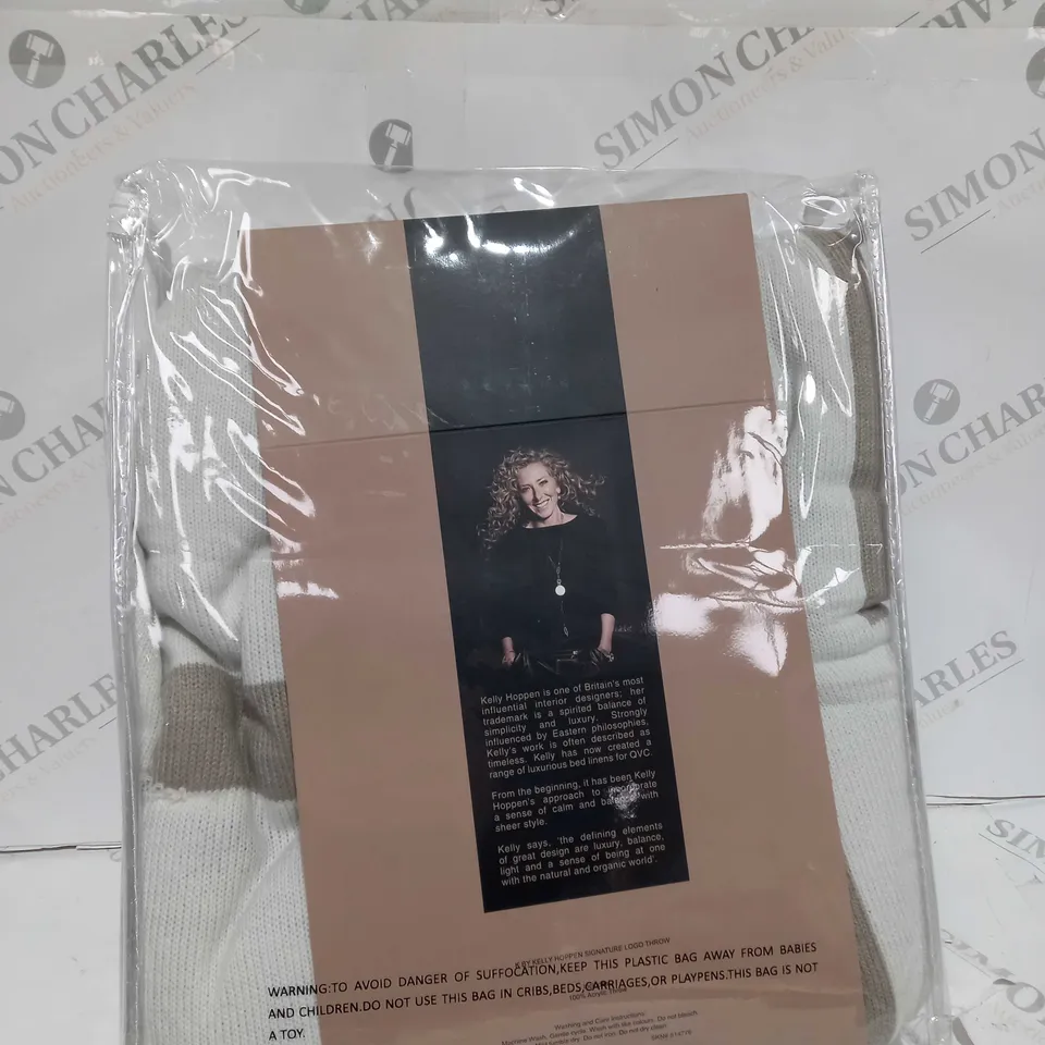 K BY KELLY HOPPEN SIGNATURE LOGO THROW