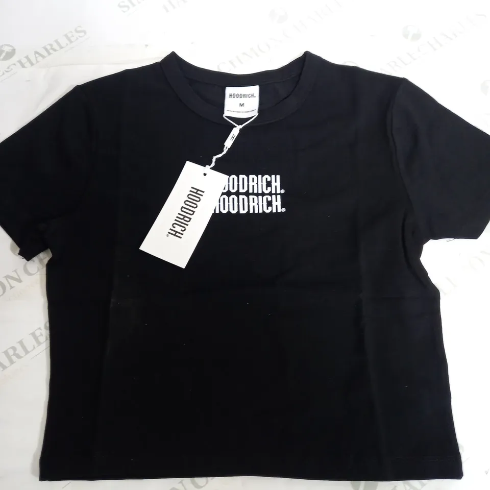 HOODRICH CROPPED BLACK T-SHIRT - MEDIUM