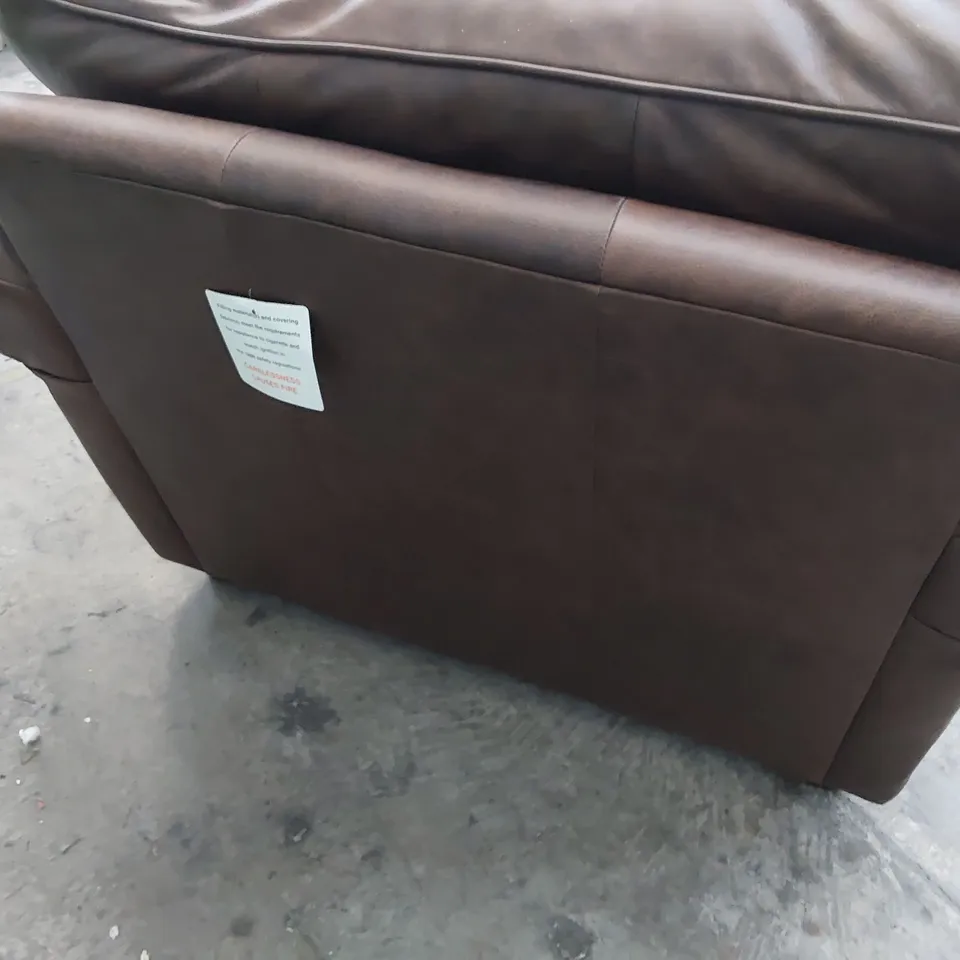 QUALITY BRITISH DESIGNER LOUNGE Co. SCROLL ARM EASY CHAIR BROWN LEATHER 