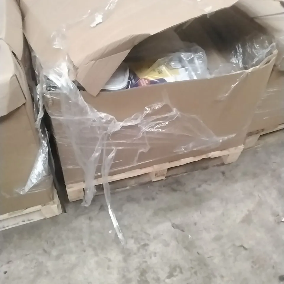 PALLET OF ASSORTED DIY, HOME IMPROVEMENT AND BUILDING PRODUCTS TO INCLUDE; PATIO JOINT MORTAR, MORTAR REPAIR CEMENT, WALL PANELLING ETC