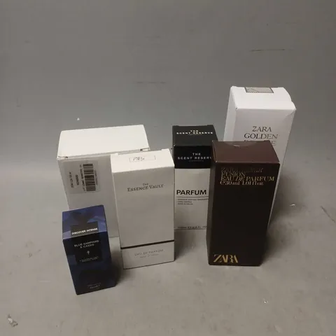 APPROXIMATELY 6 ASSORTED BOXED FRAGRANCES TO INCLUDE - ZARA GOLDEN DECADE - ZARA FUSION - THE SCENT RESERVE - ETC