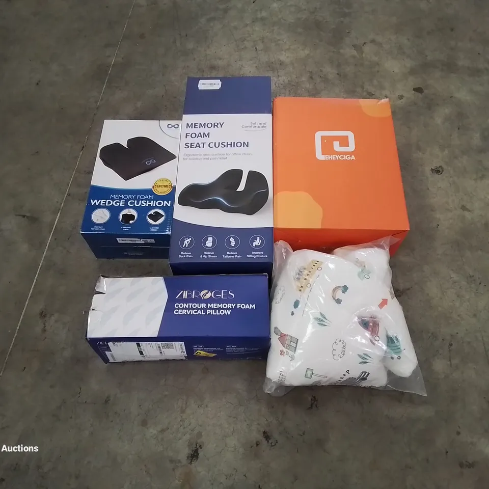 PALLET OF ASSORTED BEDROOM AND COMFORT BASED PRODUCTS TO INCLUDE; PILLOWS, SUPPORT SEAT CUSHIONS AND SIMILARLY RELATED GOODS