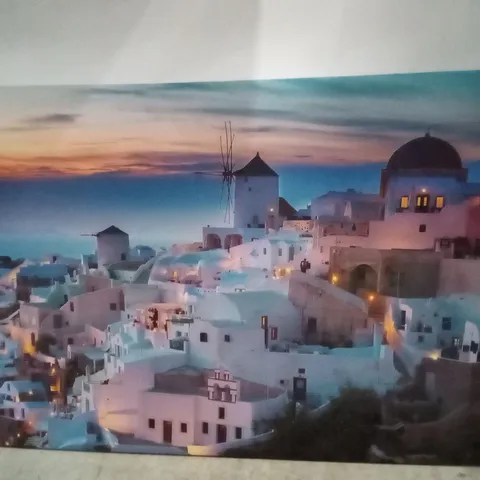 SANTORINI AT SUNSET GREECE - WRAPPED CANVAS PRINT