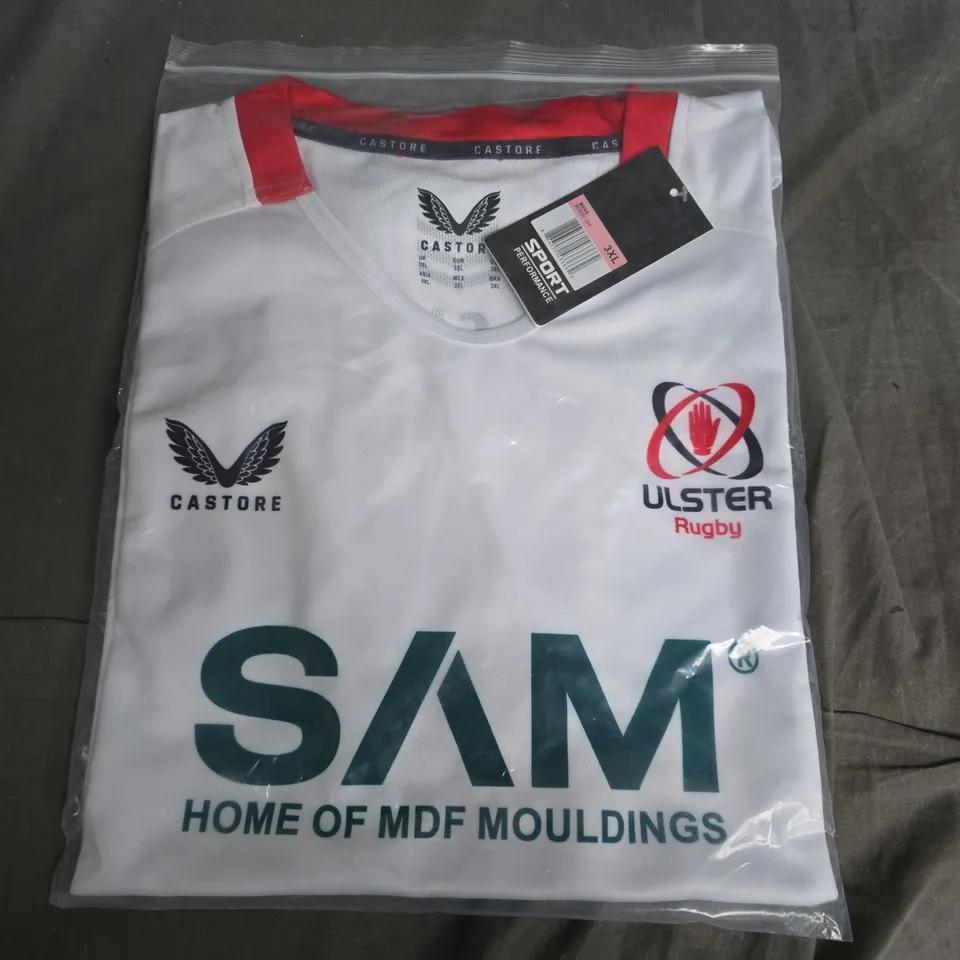 BAGGED CASTORE ULSTER RUGBY JERSEY IN WHITE - 3XL