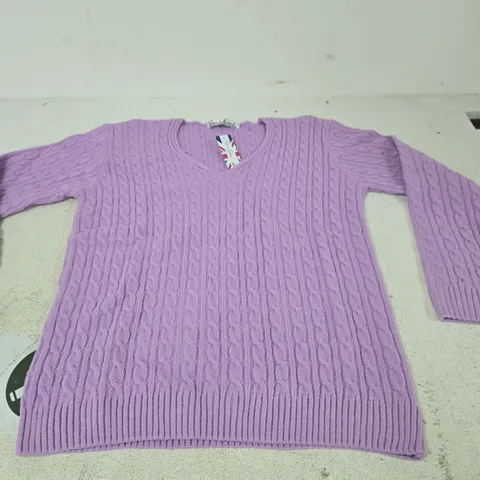 PURE & NATURAL PURPLE CABLE KNIT JUMPER – WOMEN'S, SIZE S/M