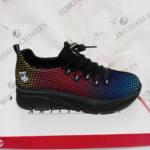 RIEKER MULTI COLOURED TRAINERS SIZE 7.5