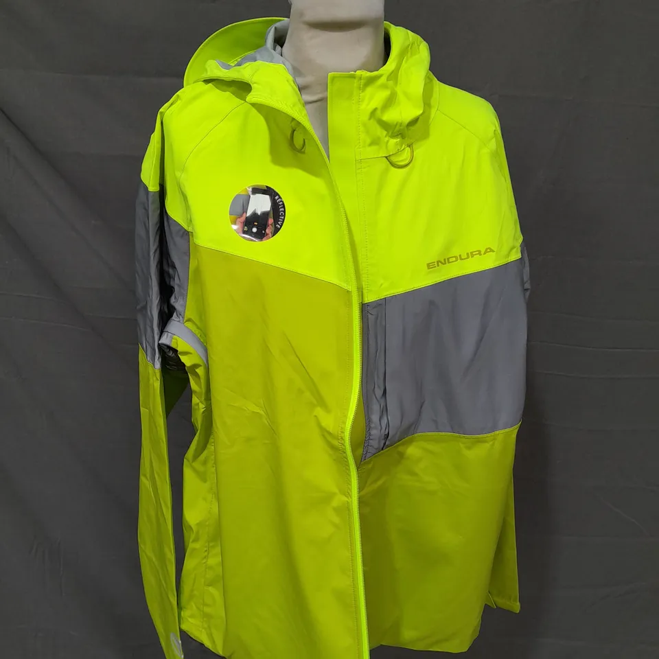 ENDURA HIGH VIZ JACKET WITH DETACTABLE GILET - LARGE