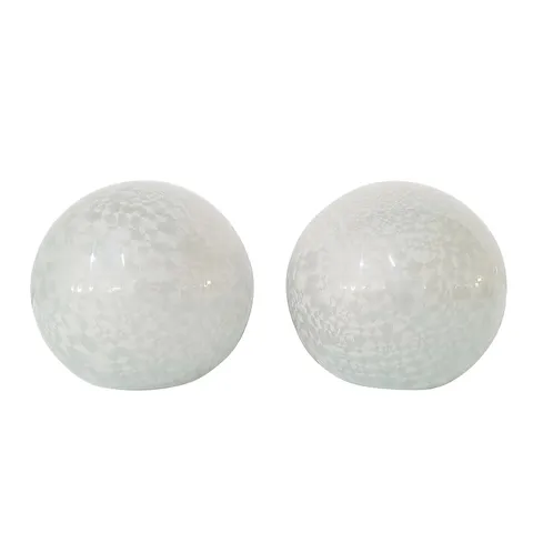 LUXENOA SET OF 2 SIMULATED MOTHER OF PEARL SPHERES