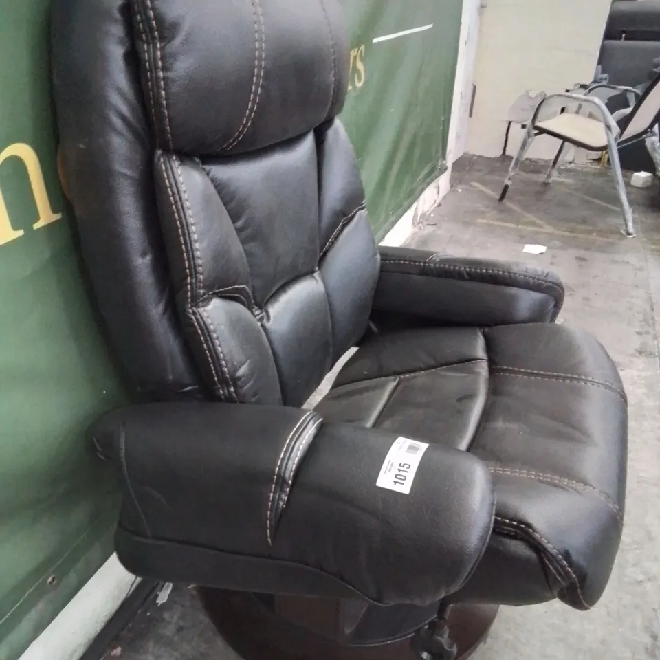 DESIGNER DELPHI RECLINING CHAIR WITH STOOL BLACK