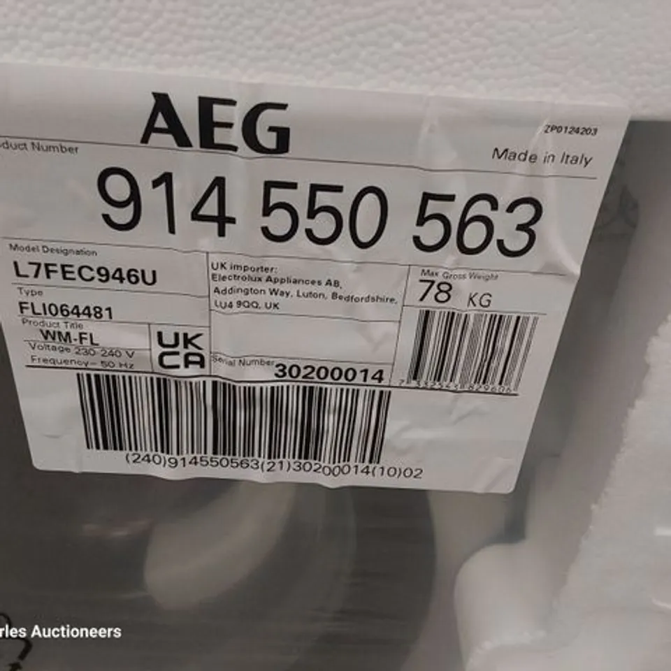 AEG 7000 PRO STEAM UNIVERSAL DOSE 8KG WASHING MACHINE WHITE MODEL L7FEC946U RRP £834