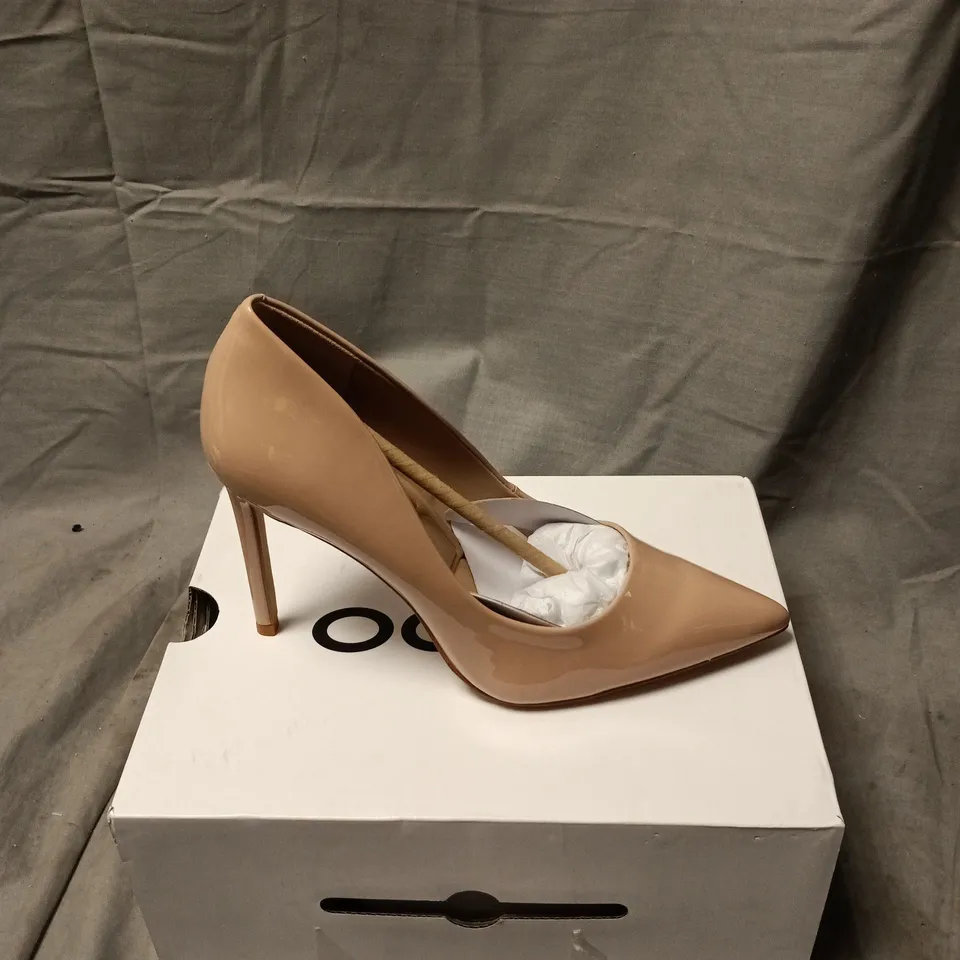 ALDO NUDE PATENT LEATHER HIGH HEEL SHOES – POINTED TOE, STILETTO SIZE 5 BOXED