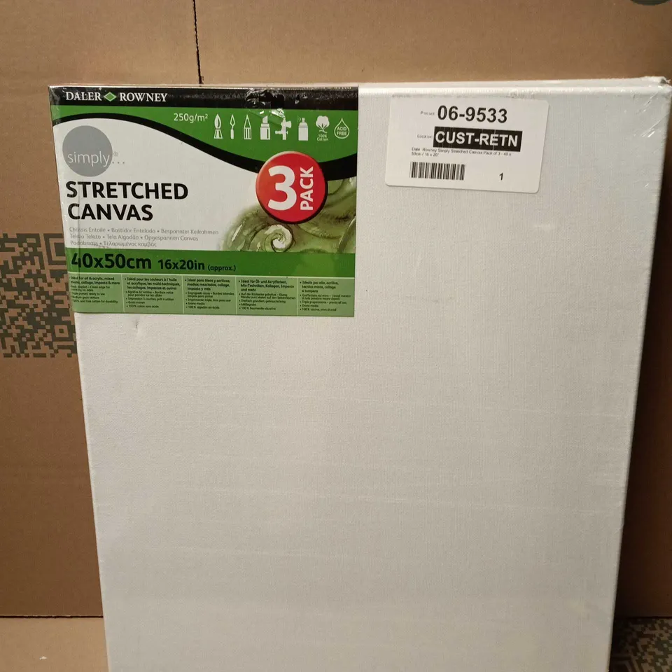 DALER-ROWNEY SIMPLY STRETCHED CANVAS 3 PACK