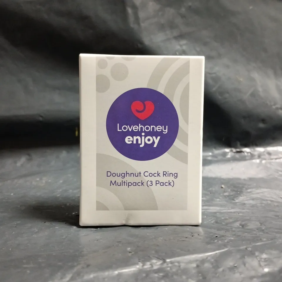 BOXED LOVEHONEY ENJOY CLEAR DOUGHNUT COCK RING MULTIPACK (3-PACK)