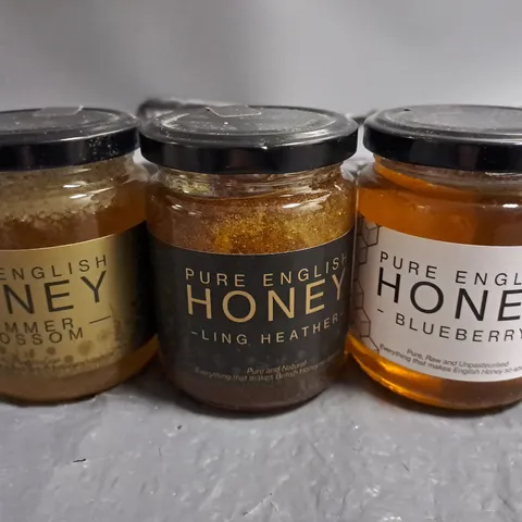 LOT OF 3 340G JARS OF PURE ENGLISH HONEY