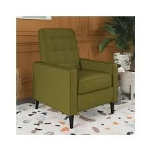 BOXED DOREL WIMBLEY RECLINER - OLIVE GREEN LINEN (1 BOX)