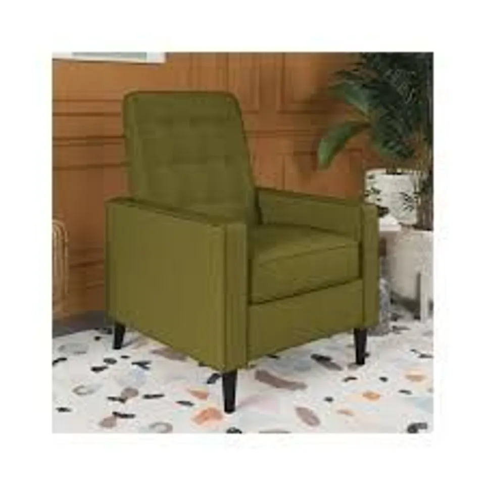 BOXED DOREL WIMBLEY RECLINER - OLIVE GREEN LINEN (1 BOX)