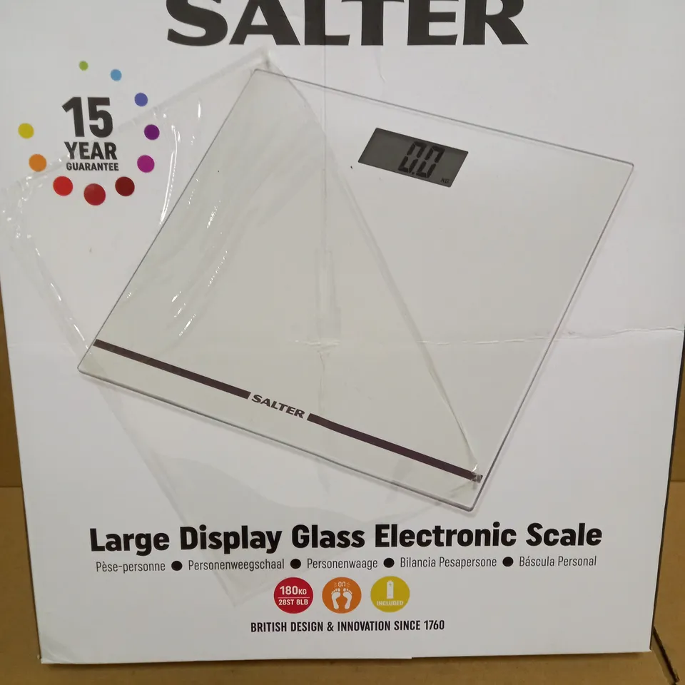 BOXED SALTER LARGE DISPLAY GLASS PERSONAL SCALE 