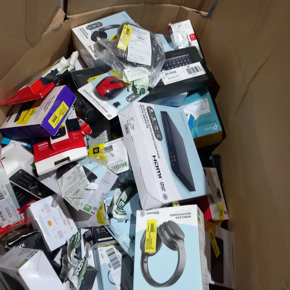 LARGE BOX OF ASSORTED ELECTRICAL GOODS TO INCLUDE;