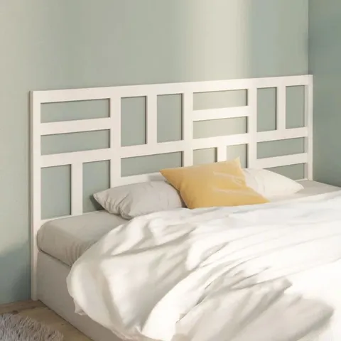 BOXED MENZEL SOLID WOOD HEADBOARD, DOUBLE, WHITE