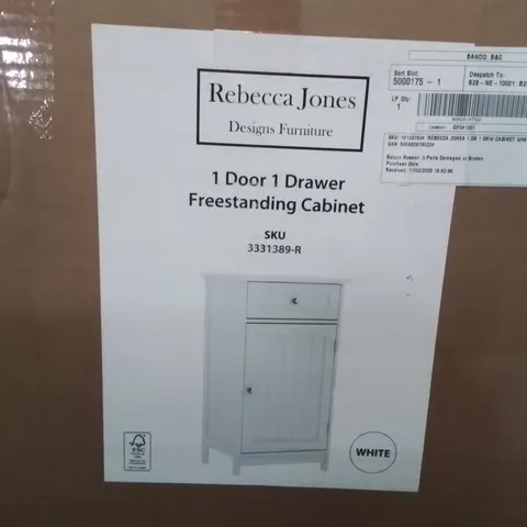 BOXED 1 DOOR 1 DRAW FREESTANDING CABINET