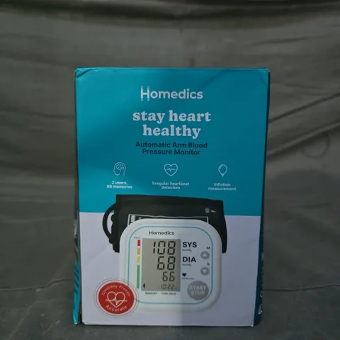 BOXED HOMEDICS AUTOMATIC ARM BLOOD PRESSURE MONITOR WITH CUFF