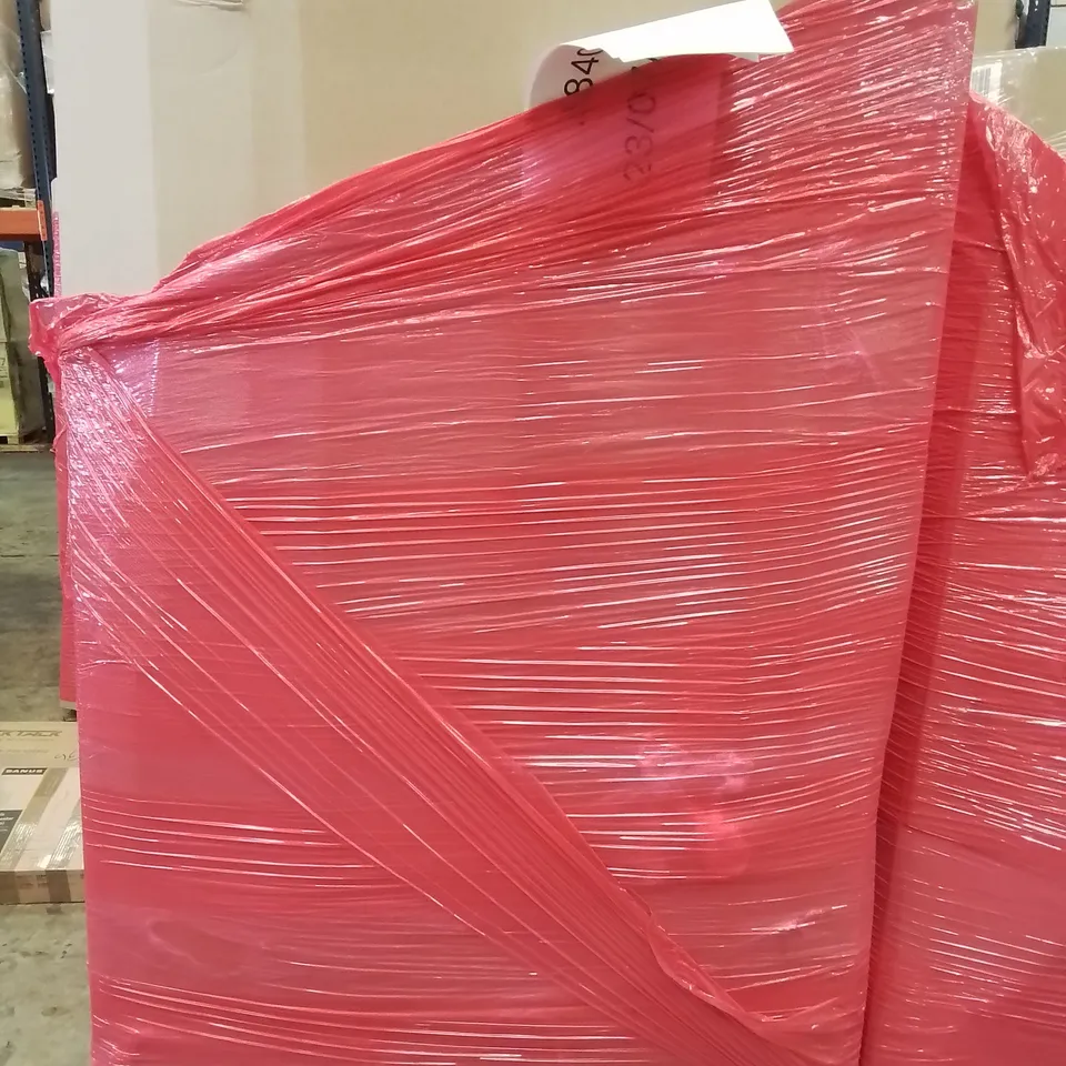 PALLET OF ASSORTED ITEMS INCLUDING DEHUMIDIFIER, CEILING FAN, ADJUSTABLE HEIGHT SPEAKER STANDS, PUZZLE BOARD