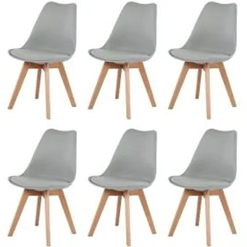 BOXED SET OF 6 NERO DINING CHAIRS - GREY (1 BOX)