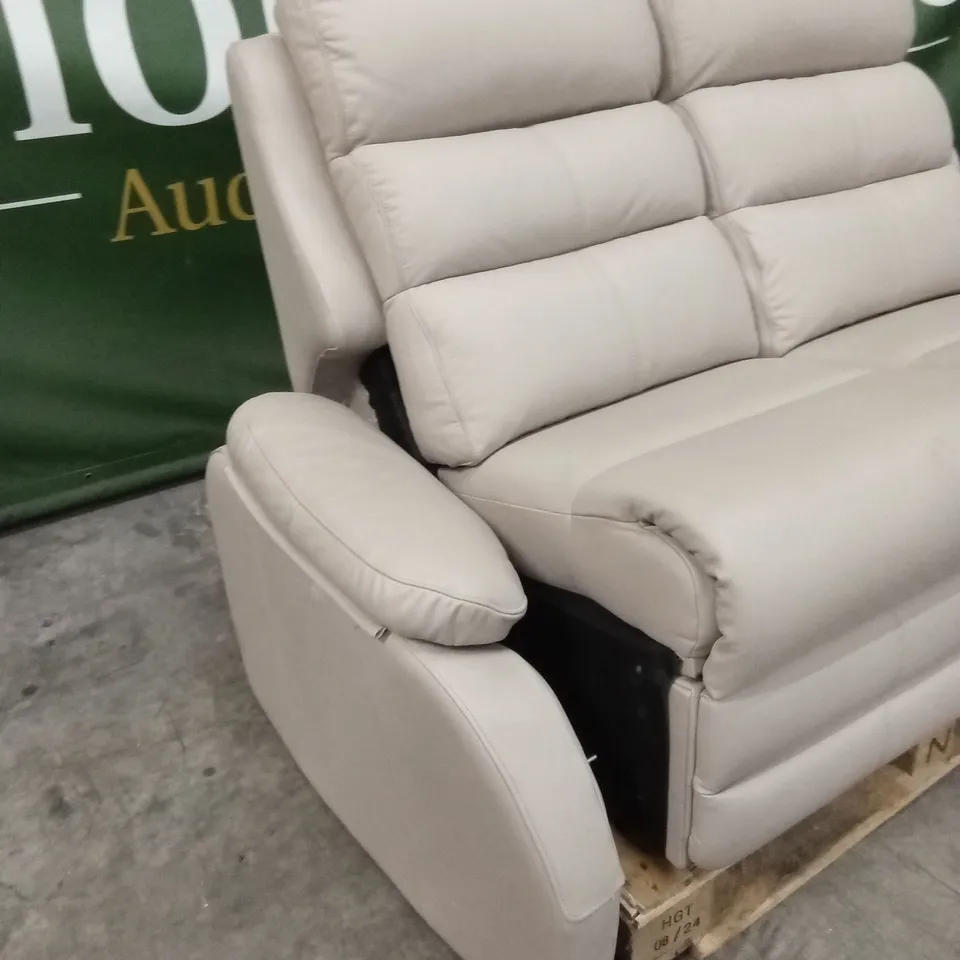 QUALITY DESIGNER 2 SEATER LEATHER SOFA - CREAM