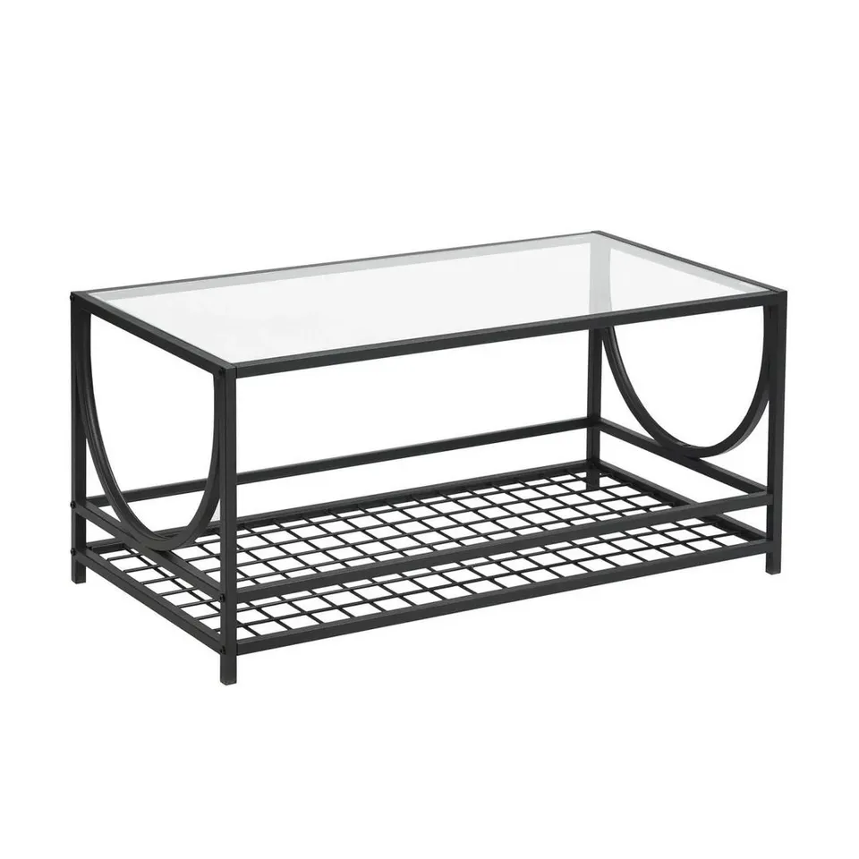BOXED JANKIN COFFEE TABLE WITH GLASS TOP (1 BOX)