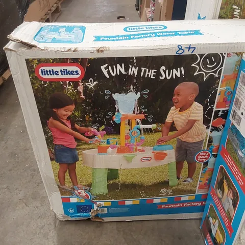 BOXED LITTLE TIKES FOUNTAIN FACTORY WATER TABLE