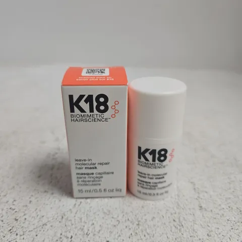 BOXED K18 LEAVE-IN MOLECULAR REPAIR HAIR MASK (15ML)