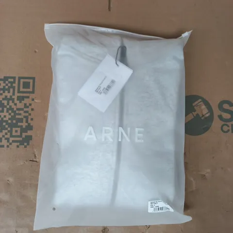 BAGGED ARNE RELAXED ZIP THROUGH HOODIE IN GREY MARL SIZE SMALL