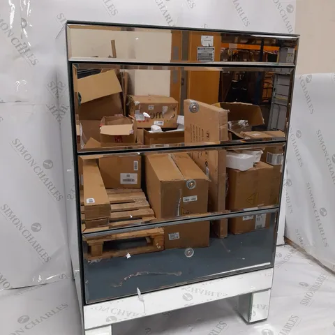 PARISIAN DRAWER MIRRORED BEDSIDE CABINET - COLLECTION ONLY 