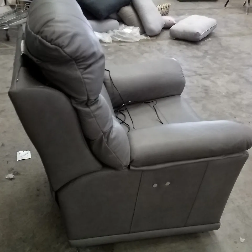 DESIGNER G PLAN MALVERN D ELECTRIC RECLINER CHAIR - TEXAS CHARCOAL LEATHER