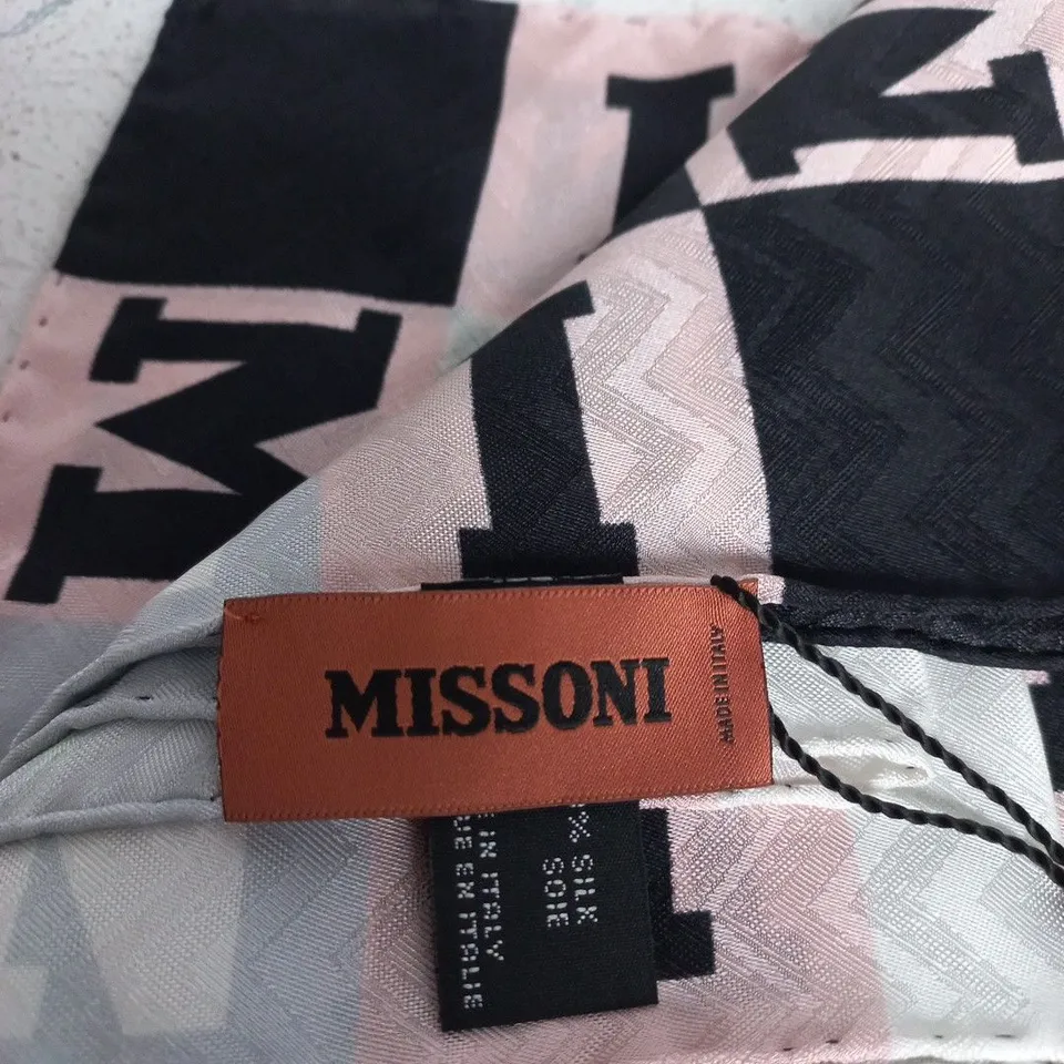 MISSONI SCARF – PASTEL STRIPED WOVEN FABRIC, LABELLED