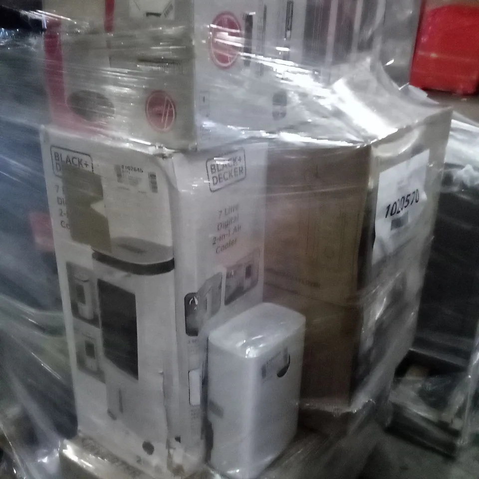 PALLET OF APPROXIMATELY 8 ASSORTED ELECTRICAL ITEMS TO INCLUDE COOLERS , FRIDGES , MICROWAVES , ETC 